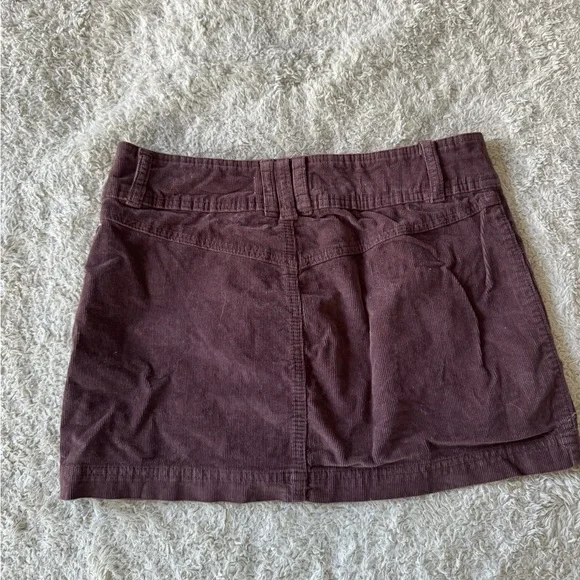 Free People We The Free Joanie Corduroy Chocolate Button-Front Mini Skirt - Picture 5 of 6